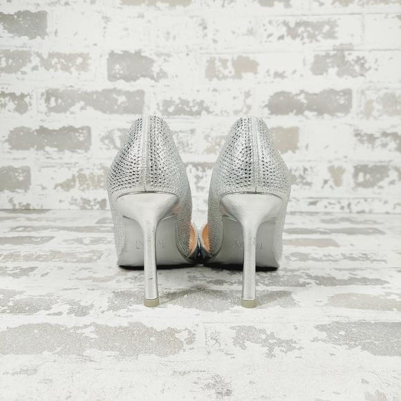 NEW Mia Ciana Silver Rhinestone Pointed Toe High Heel Pumps A425 - Picture 4 of 12